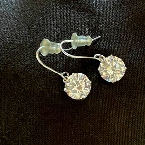 Sterling silver CZ drop earrings